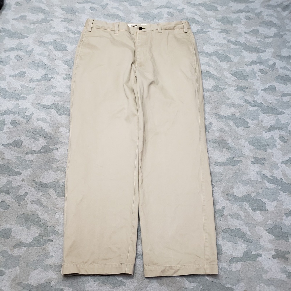 Orvis Pants Mens 36 Tan Flat Front Pockets Straight Leg‎